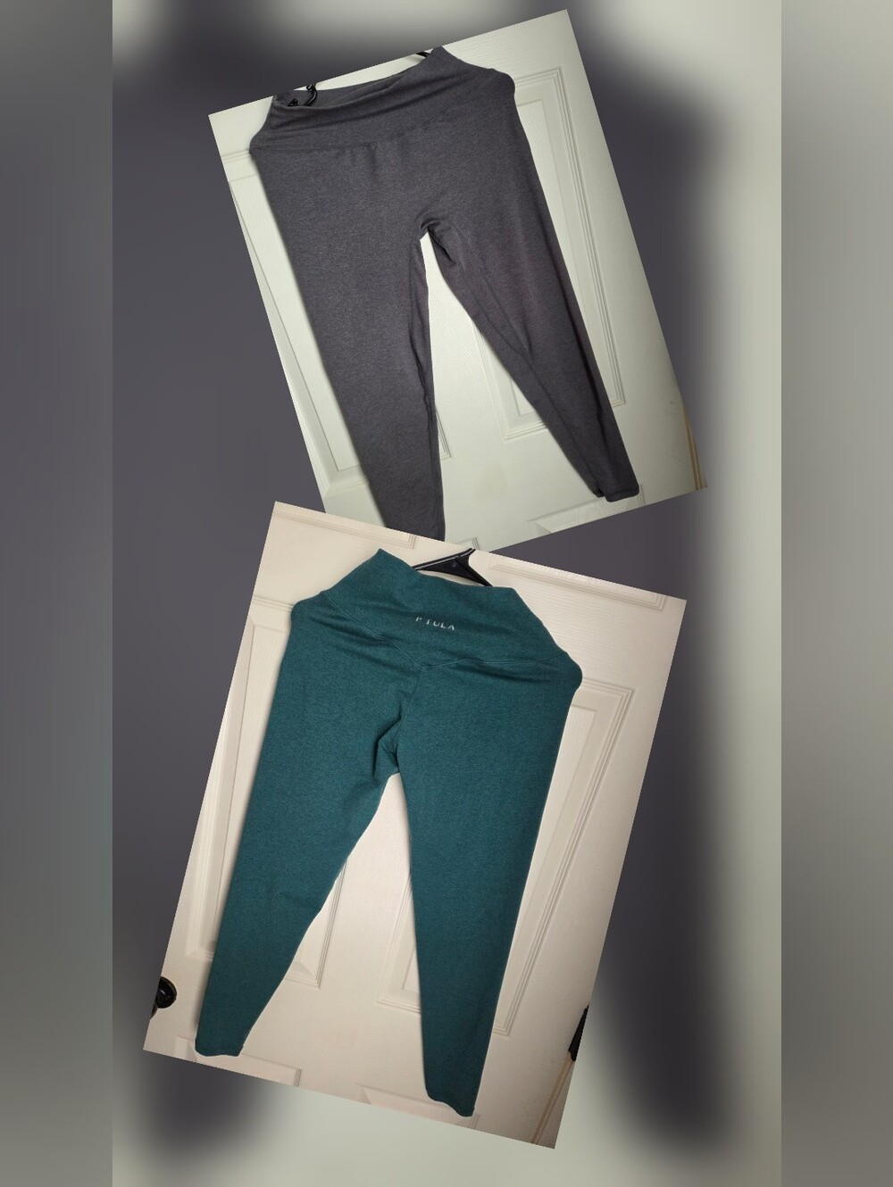Set Of 2 P'tula Green And Gray  Women's Leggings